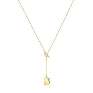 Tous Short Gold Bear Necklace with Onyx 1950